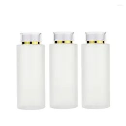 Storage Bottles Toner Bottle Gold Silver Line Lid Empty Frost Plastic Cosmetic Refillable 100ml 120ml 150ml 200ml 300ml 400ml 500ml