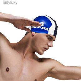 Swimming caps Summer Waterproof Silicone Protect Ears Long Hair Water Sports Swim Pool Hat Swimming Cap Free Size for Men Women AdultsL240125