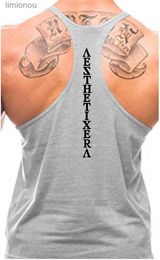 Men's Tank Tops Summer Workout Fitness Sleeveless T-shirt Mens Casual Cotton Y-back Lightweight Tank TopsL240124