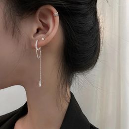 Stud Earrings 925 Silver Needle Crystal Tassel Chain For Women Wedding Jewelry Female Pendientes Eh1047