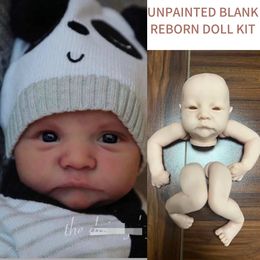 18inches Reborn Doll Levi Awake Kit Open ones eyes Lifelike Real Soft Touch Unfinished Parts with Cloth Body Vinyl Mold 240119