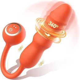 New Product G-Point Vibration Rod Adult Female Male Vestibular Anal Plug Telescopic Rotating Masturbation Device 231129