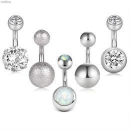 Navel Bell Button Rings 5pcs Short Belly Button Rings 6mm Bar Length Stainless Steel 14G Small Belly Rings Surgical Steel Navel Piercing Jewelry YQ240125