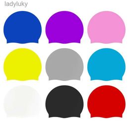 Swimming caps Silicone Swimming Caps for Women Men Waterproof Swim Cap Latex Cover Ears Protection Large Diving Hat High Elastic Swim Pool HatL240125