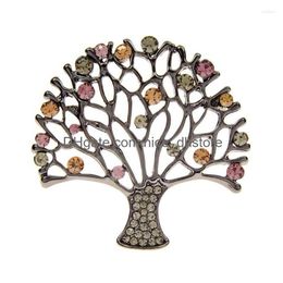 Pins Brooches Cindy Xiang Rhinestone Tree Brooch Fashion Vintage Beautif Winter Pin 2 Colors Available Women And Men Accessories Dr Dhxhz