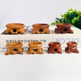 Decorative Objects & Figurines Wooden Base Natural Wood Carving Display Durable Crystal Pedestal