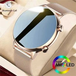 Smart Watches 2023 New ladies smartwatch Android phone AMOLED full touch custom dial smartwatch Bluetooth Call voice control Ladies smartwatch YQ240125