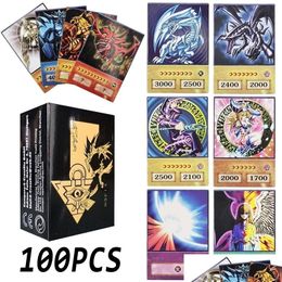 Card Games 100Pcs Yu-Gi-Oh Style S Blue Eyes Dark Magician Exodia Obelisk Slifer Ra Yuh Dm Classic Proxy Diy Kids Gift 220924 Drop D Dhdyv