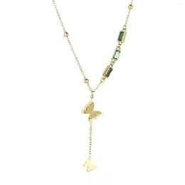 Pendant Necklaces Green Crystal Butterfly Necklace - Beautiful Jewelry For Women