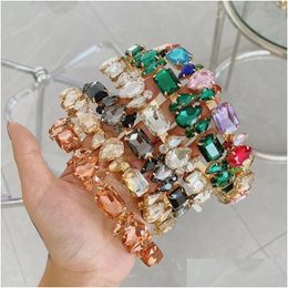 Headbands Style Metal Rhinestone Headbands Luxury Mti Type Design Artificial Gemstones Hair Accessory Drop Delivery Jewellery Hairjewel Dhkau