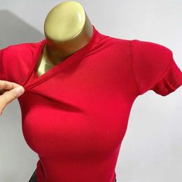 Women's T Shirts Wholesale Sexy Base Slim Summer Shirt Women High Strech Transparent Tight Tops Short Sleeve Solid Thin See-through