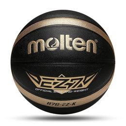 Molten Size 5 6 7 Basketball Black Gold PU Outdoor Indoor Balls Women Youth Man Match Training Basketalls Free Air Pump Bag 240124