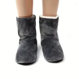 Slippers Indoor Floor Socks Plush Cloth Long Tube Knee Pads Warm High Shoes For Women And Man Winter