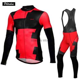 Men's Tracksuits Phtxolue Men Long Seve Cycling Jersey Set Cycling Wear Mountain Bicyc Clothing MTB Bike Clothes Cycling Clothing Suit KitH241251