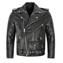 Men's Jackets Men PU Leather Jacket Motorcycle Fashion Slim Fit Leather Coat J240125