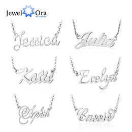 925 Sterling Silver Personalized Nameplate Letter Necklace Custom Name Pendants for Women Birthday Christmas Gift for Mother Mom 240125