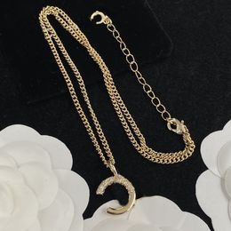 Design Gold Pendant Necklaces Fashion Neckalce For Woman Couple Chains Brass Necklace Wedding Gift Jewelry Supply