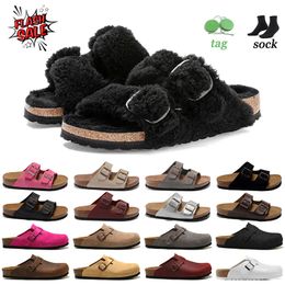 Hotsale birkinstocks Slippers Designer Sandals Men Women Cork Flat Slipper Suede Snake Leather Slide Clog Flip Flops Buckle Strap Cotton Platform foam slides