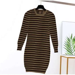 5 Colours Womens Fashion Dress Casual Letter Printing Dresses 2022 Autumn Winter Long Knitted Shirts Girls Spring Clothes 682