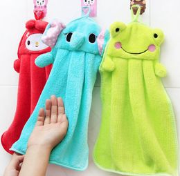 6 Colors Cartoon Animal Hand Nice Decoration for Bathroom Wish Towel Washcloths soft coral fleece kids towel wipe sweat hung towel3832014