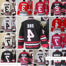 1926-1999 Movie Retro CCM Hockey Jersey Embroidery 7 Brentseabrook 3 Pierre Pilote 4 Bobby Orr 2 Duncan Keith 7 Chrischelios 24 Martin Havla 77