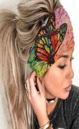 Women Girl Butterfly Print Headband Cute Butterly Sport Yoga Elastic Headband Fashion Hair Accessories High Quality9886309