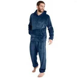Men's Sleepwear Mens Four Seasons Fashion Leisure Soft Home Solid Color Shirt Pants Pajama Set Service Tuxedos Suits Dress Ties For Men