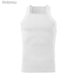 Men's Tank Tops Men s Fitted Tank Top Undershirts Casual Sleeveless Lightweight Muscle Shirts Summer Knit Loose Tank TopsL240124