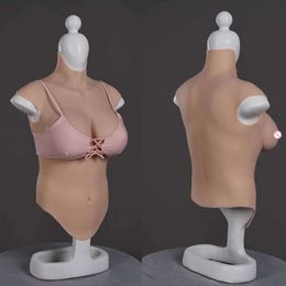 Costume Accessories Crossdresser Silicone Half Body Breast Plate Transgender Fake Boobs Shemale False Bosom Chest Sissy Man Huge E Cup Tits Silicon