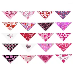 Dog Apparel 20x Pink Scarf For Pet Neck Decoration Valentine's Day Heart Pattern Towel Neckerchief Bibs Drop