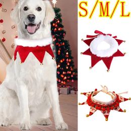 Dog Apparel Christmas Cat Plush Scarf Bib Decor Adjustable Collars Pet Dogs Neckerchief Saliva Towel Necklace Grooming Accessories