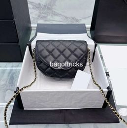 luxury fashion women half moon Cross Body clutch summer cc quilted Lambskin designer tote Shoulder caviar pochette makeup chain Bags