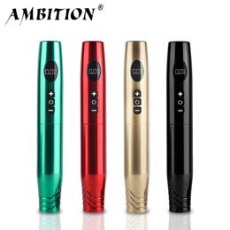 Ambition Wireless Battery Rotary Tattoo Machine Permanent Makeup Pen Coreless Motor Stroke 35mm Eyebrow Lip Scalp For Tattooist 240123