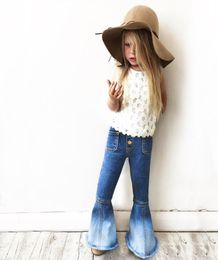 3 Styles New 2018 Fashion kids Children Jeans girls Trousers Baby Girls Flare pants children pantyhose tights long pants bell bell4149820