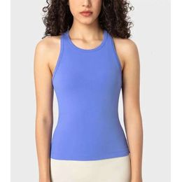 Lu-343 Ebb To Street Tank Top Yoga Outfits Women's Racerback Slim Fit Vest High Elastic Nude Sports Fitness Shirt Dress Breathable Gym Cloth 43