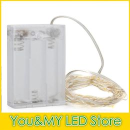 Edison2011 DHL 45V 10M Battery Operated Light LED Copper Wire String Fairy Lighting White Red Yellow Blue Green Christmas De5733590