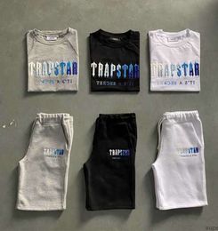 2024 High quality Men's Trapstar T Shirt Set Letter Embroidered Tracksuit Short Sleeve Plush ShortsMotion current 632