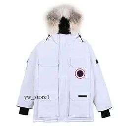 Designer Canadas Goode Jacket Mid Length Version Pufferer Down Womens Jacket Down Parkas Winter Thick Warm Coats Womens Windproof Trend Goose White Fox Jacket 9098