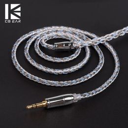 Headphones KBEAR 16 Core Upgraded Silver Plated Copper Cable 2.5/3.5/4.4 MM With MMCX/2pin/QDC TFZ For KZ ZS10 ZSN ZSX BLON BL03 Earphone