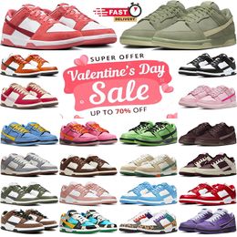 Free Shopping Panda Casual Shoes For Men Women Triple Pink Blossom Valentine's Day Oil Green Yuto Horigome Rose Whisper Grey Fog Medium Curry GAI trainers sneakers