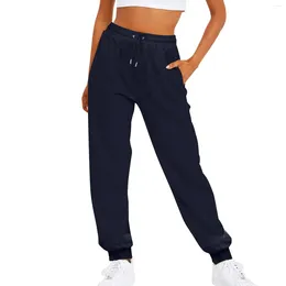 Women's Pants Womens Fashion Sport Solid Color Drawstring Pocket Casual Sweatpants Jogging Running Comfortable Streetwear Tracksuit 2024