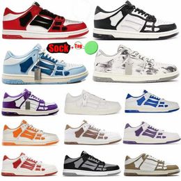 NEW SKEL TOP HI Designer Sneakers BANDANA Shoes Spring Sneaker Men Women Casual Shoes Low Shoe Leather Bones Applique Upper EVA Footbed Sports