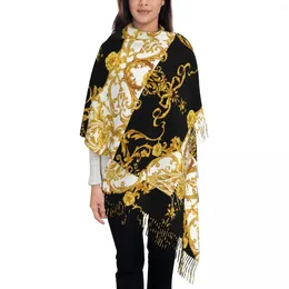 Berets Golden Baroque Womens Warm Winter Infinity Scarves Set Blanket Scarf Pure Colour