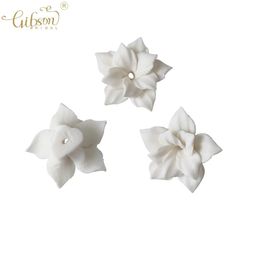 Charm 50pcs White Color Flat Bottom Porcelain Ceramic Flowers Material Handmade Jewelry Diy Earrings for Wedding Making Accessories