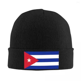 Berets Cuba Cuban National Flag Knitted Caps For Women Men Beanies Autumn Winter Hat Warm Melon Cap