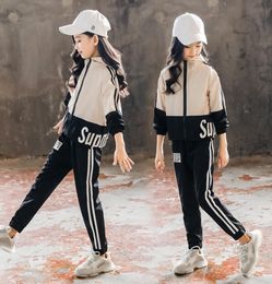 Kids Clothes Set Fashion Teen Girls Tracksuits Spring 2pcs Children Sport Suits 8 10 12 year Girls Clothes Size 3 and12 CJ1912195343416