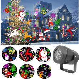 LED Stage Lights Christmas Laser Projector Lamp 16 Pictures Pattern Holiday DJ Disco Light For Home Christmas Decoration LL