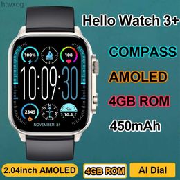 Smart Watches Hello Watch 3 Plus Ultra Smartwatch 2024 AMOLED 4GB IWO Watch 9 reloj ChatGPT NFC Smart Watches For Men Compass PK HK9 Ultra 2 YQ240125