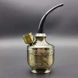 5.3 inch Water Filter Pipe Portable Mini Hookah Shisha Metal Gold Smoking Pipes Gifts Bong