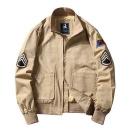 Men's Jackets 2023 Brad Pitt Fury WW2 Tanker Khaki Spring Military Cotton Bomber Jacket Lightweight Men's Cotton Tanker Jacket J240125